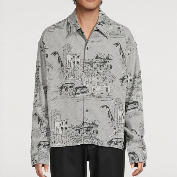 Jacquemus La Chemise Corto Printed Long Sleeve Shirt IT 48‎ US 12 NWT - Picture 1 of 13